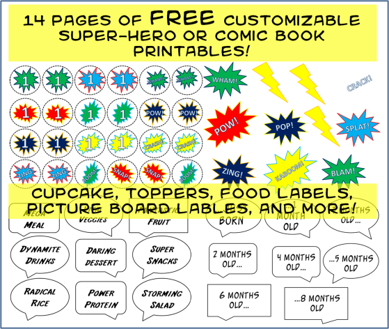 free comic book printables